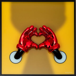 3D-Bild "Heart gelb", gerahmt