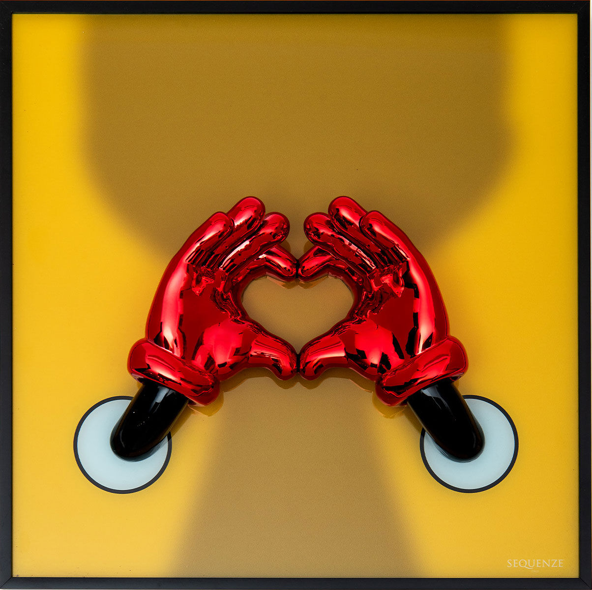 3D-Bild "Heart gelb", gerahmt von Sequenze